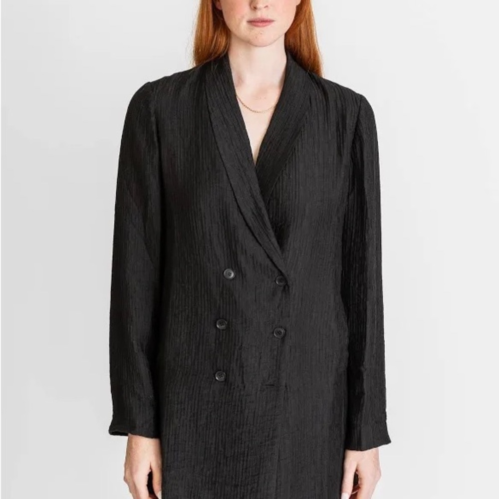 Raquel Allegra Black Double-Breasted Women's Coat